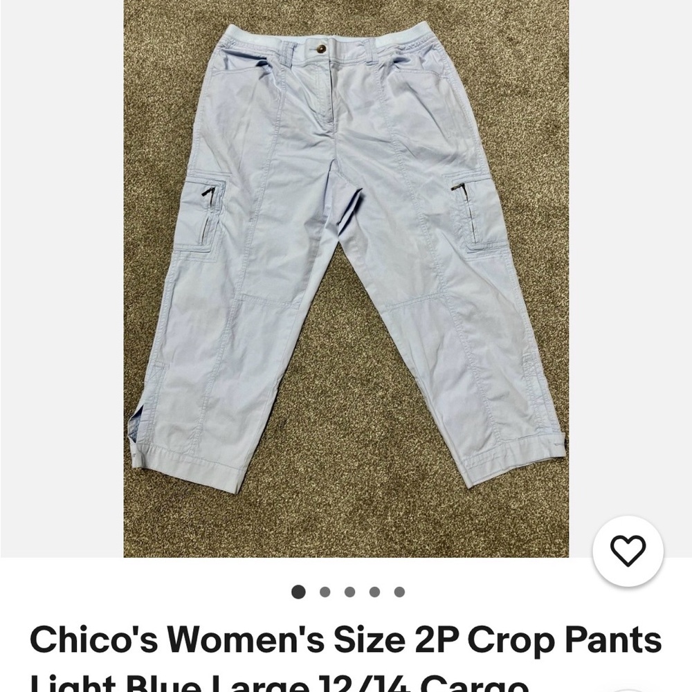 Chico's Light Blue Crop Cargo Pants
